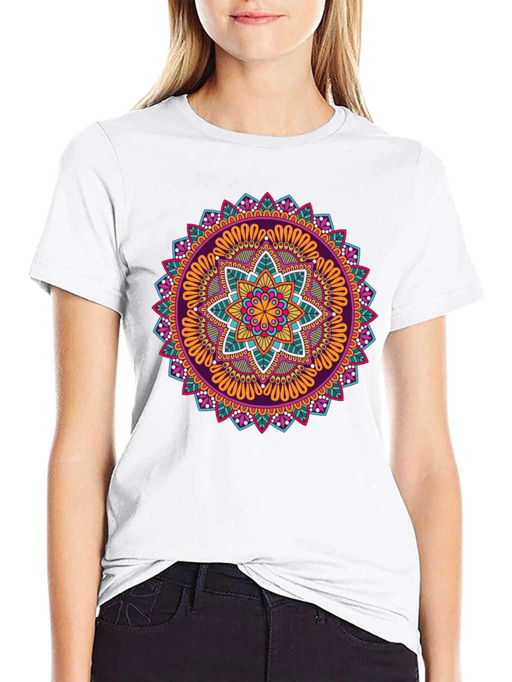 Vibrant Mandala Graphic Print T-Shirt