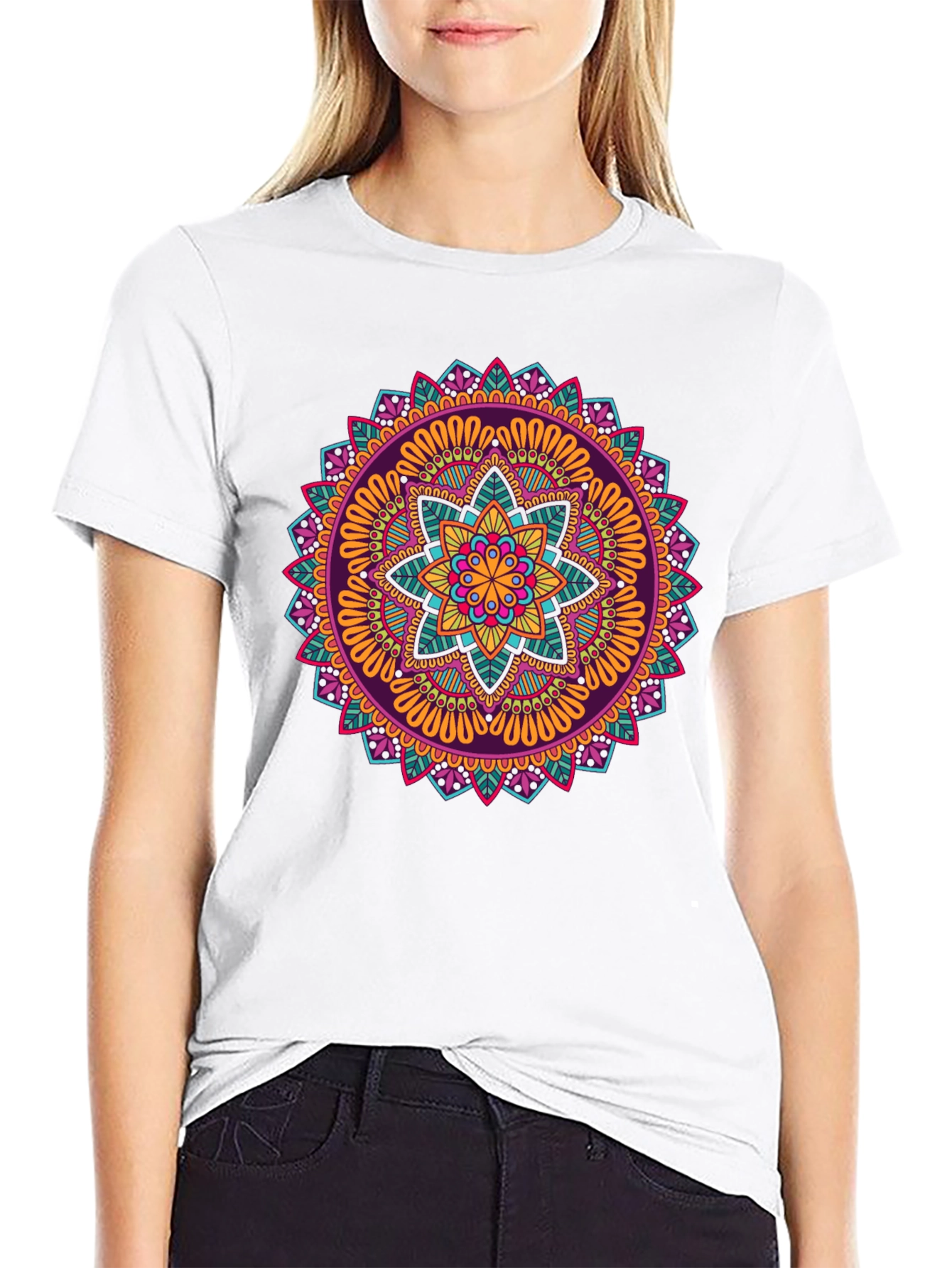 Vibrant Mandala Graphic Print T-Shirt