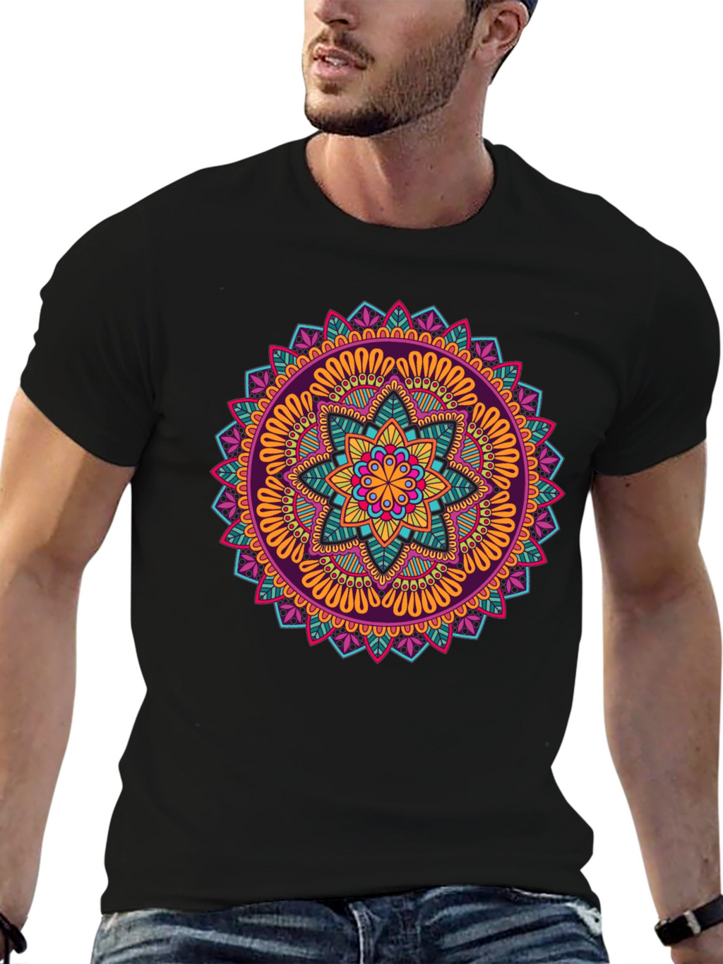 Vibrant Mandala Graphic Print T-Shirt
