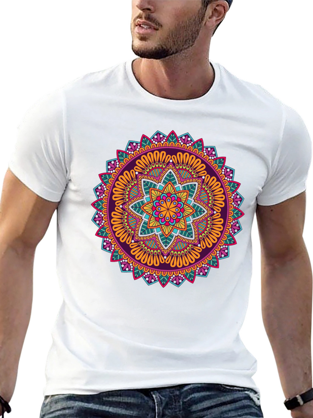 Vibrant Mandala Graphic Print T-Shirt