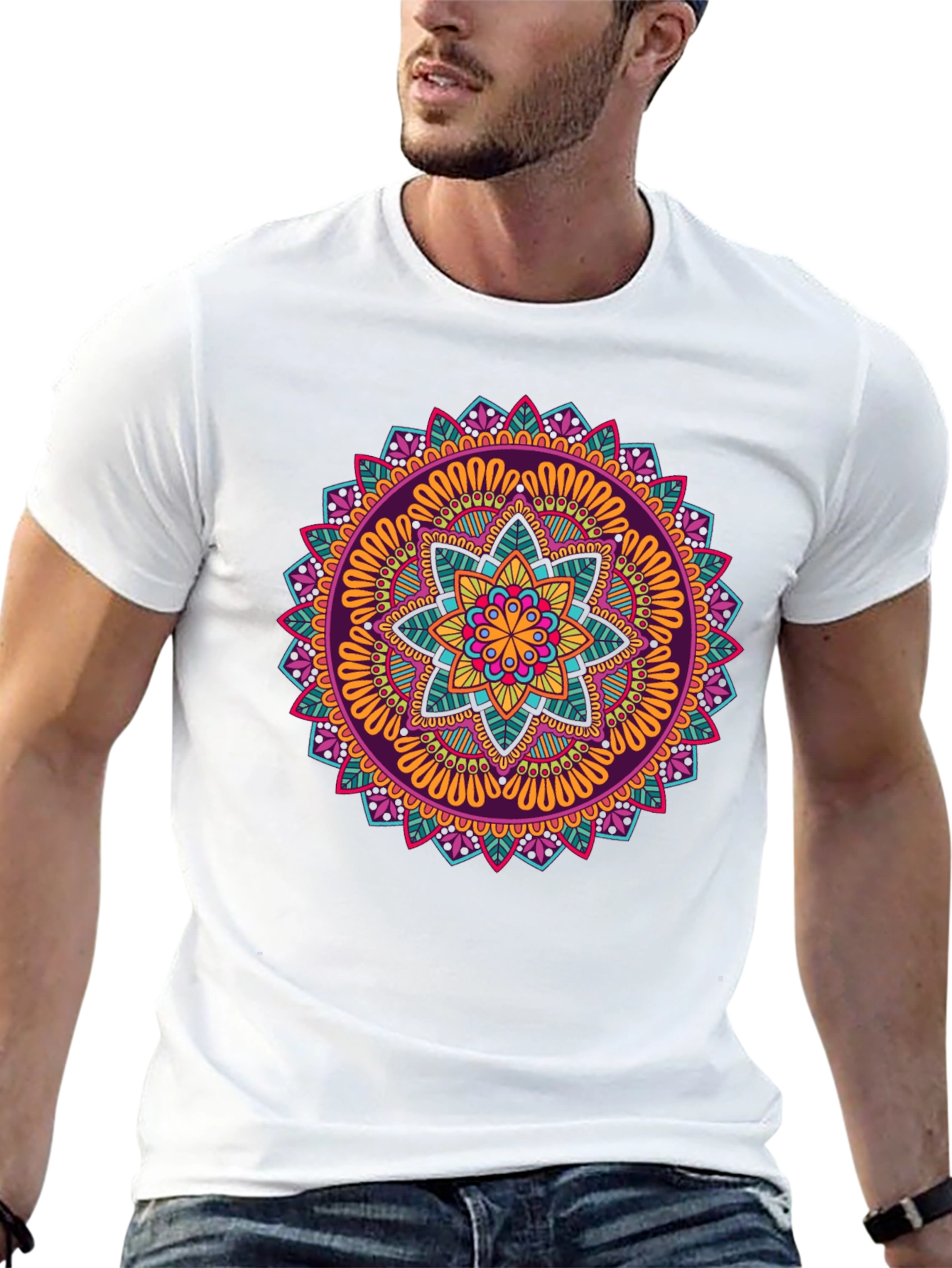 Vibrant Mandala Graphic Print T-Shirt
