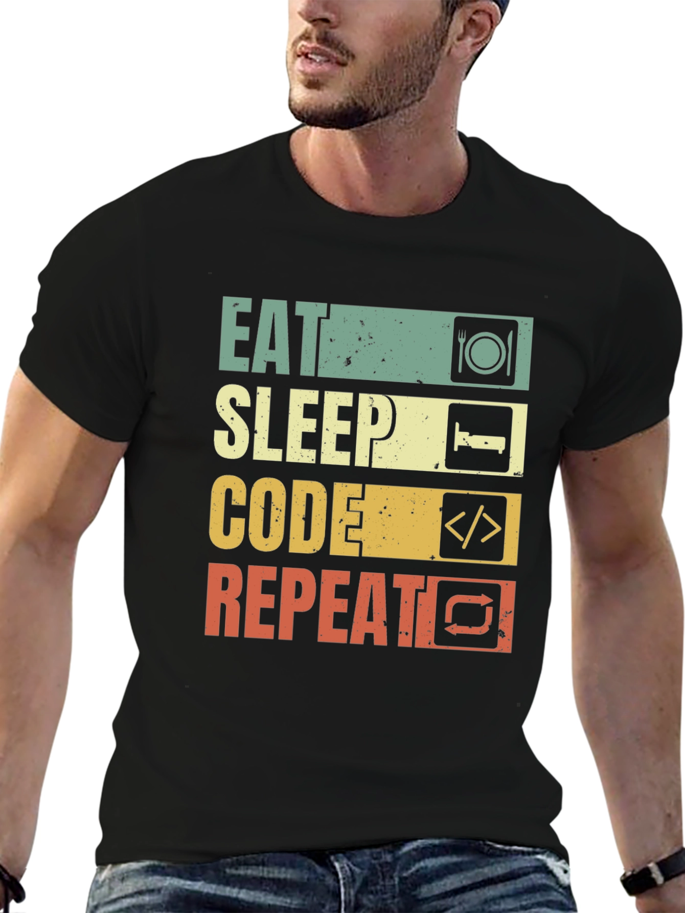 Eat Sleep Code Repeat T-Shirt - Programmer Gift