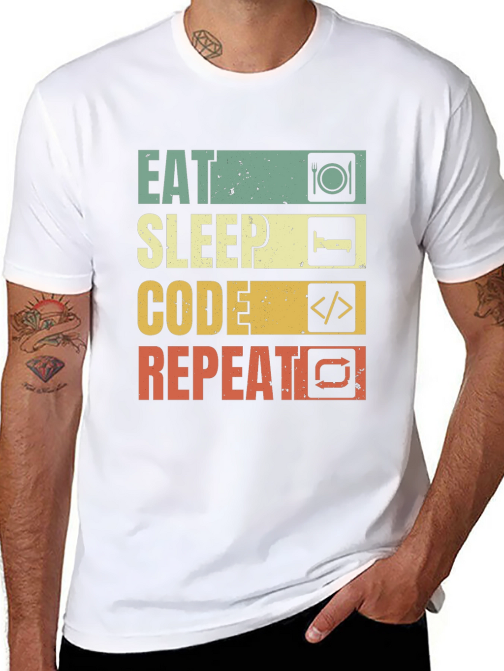 Eat Sleep Code Repeat T-Shirt - Programmer Gift