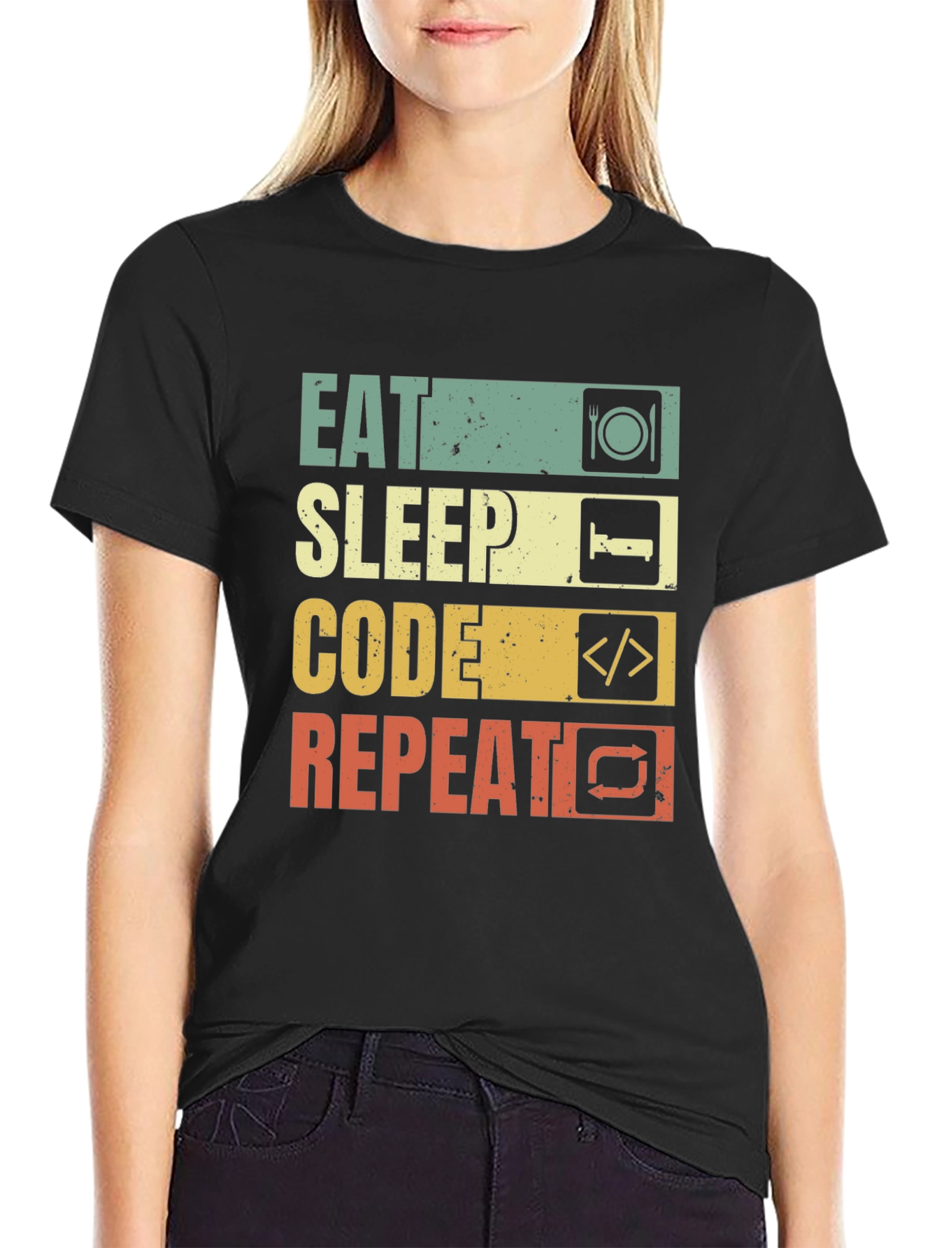 Eat Sleep Code Repeat T-Shirt - Programmer Gift