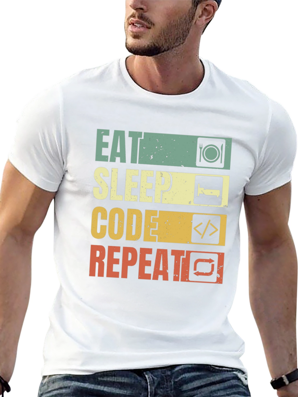 Eat Sleep Code Repeat T-Shirt - Programmer Gift