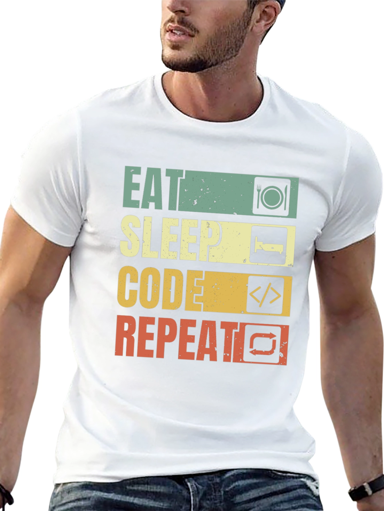 Eat Sleep Code Repeat T-Shirt - Programmer Gift
