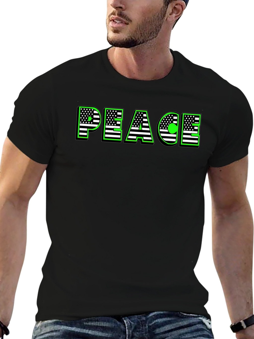 Peace USA Flag Graphic T-Shirt