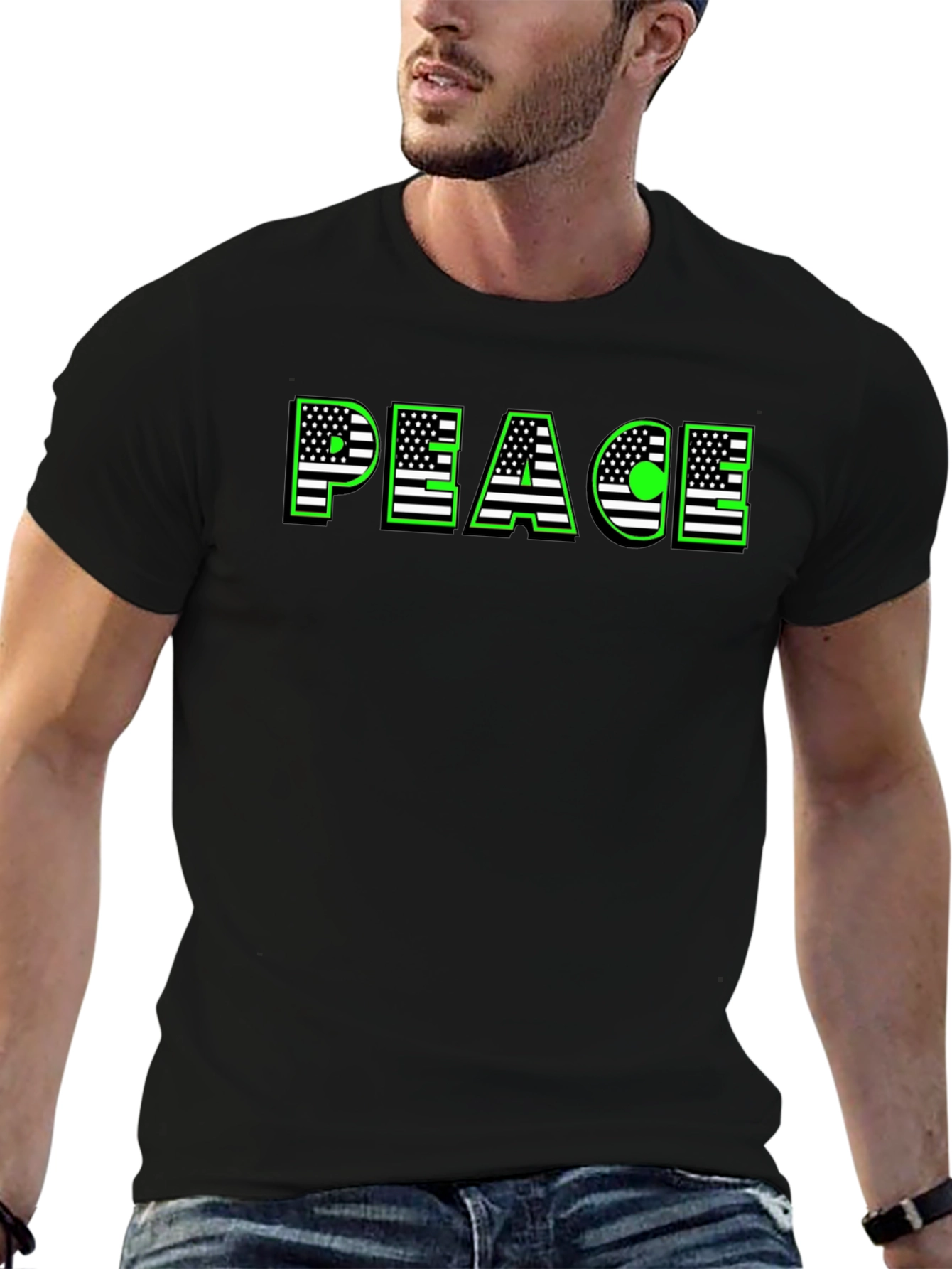 Peace USA Flag Graphic T-Shirt