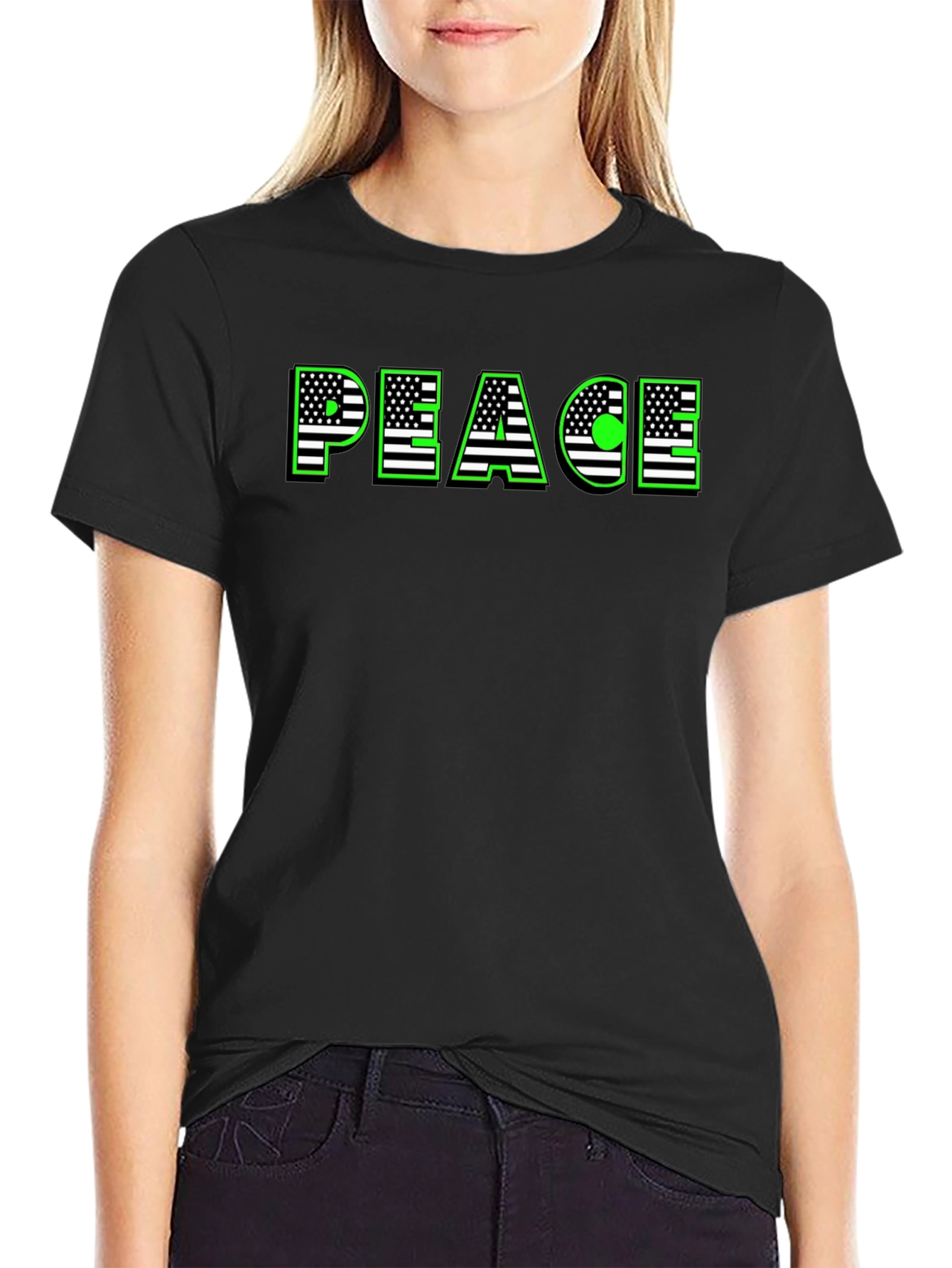 Peace USA Flag Graphic T-Shirt