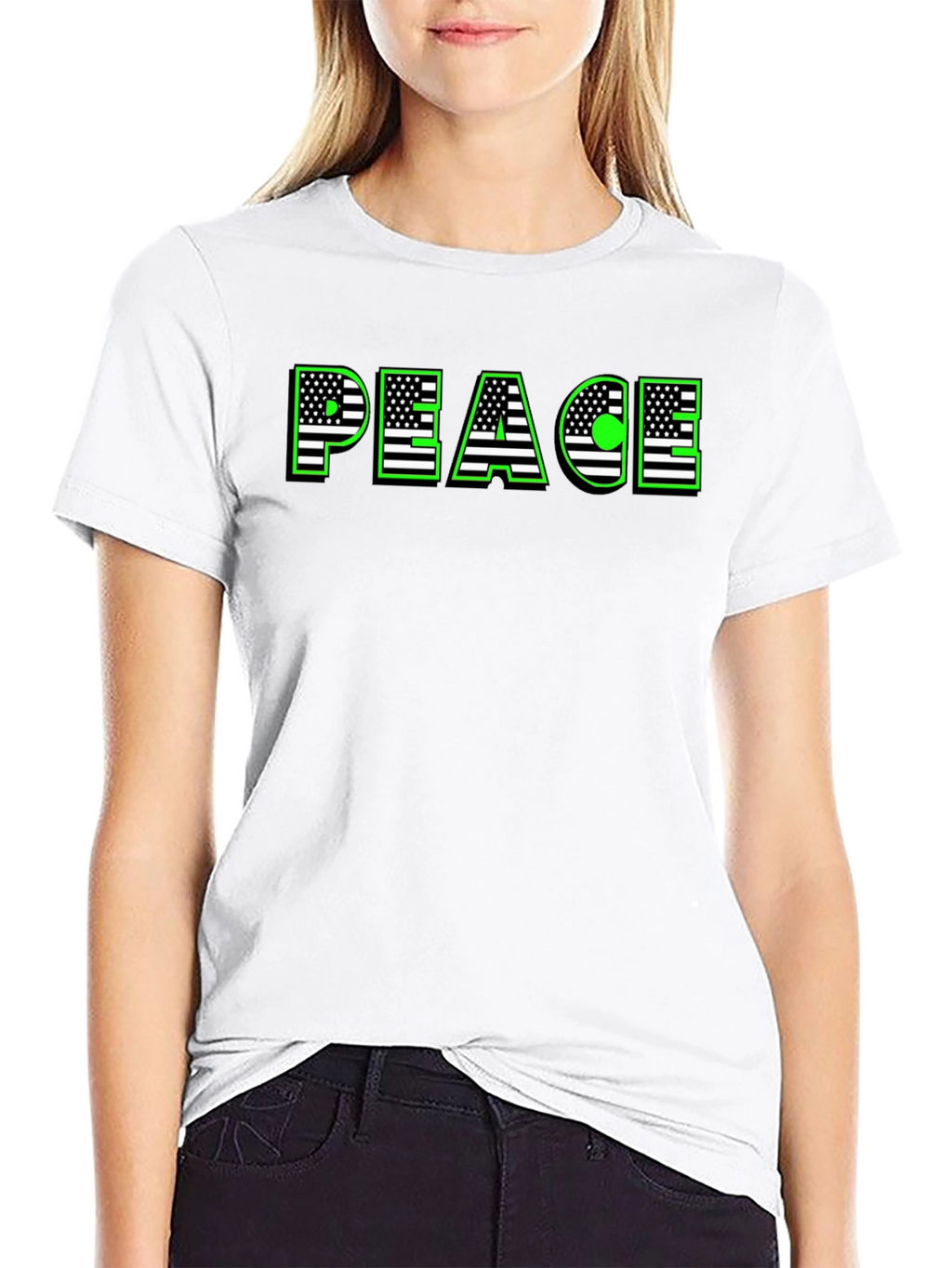 Peace USA Flag Graphic T-Shirt