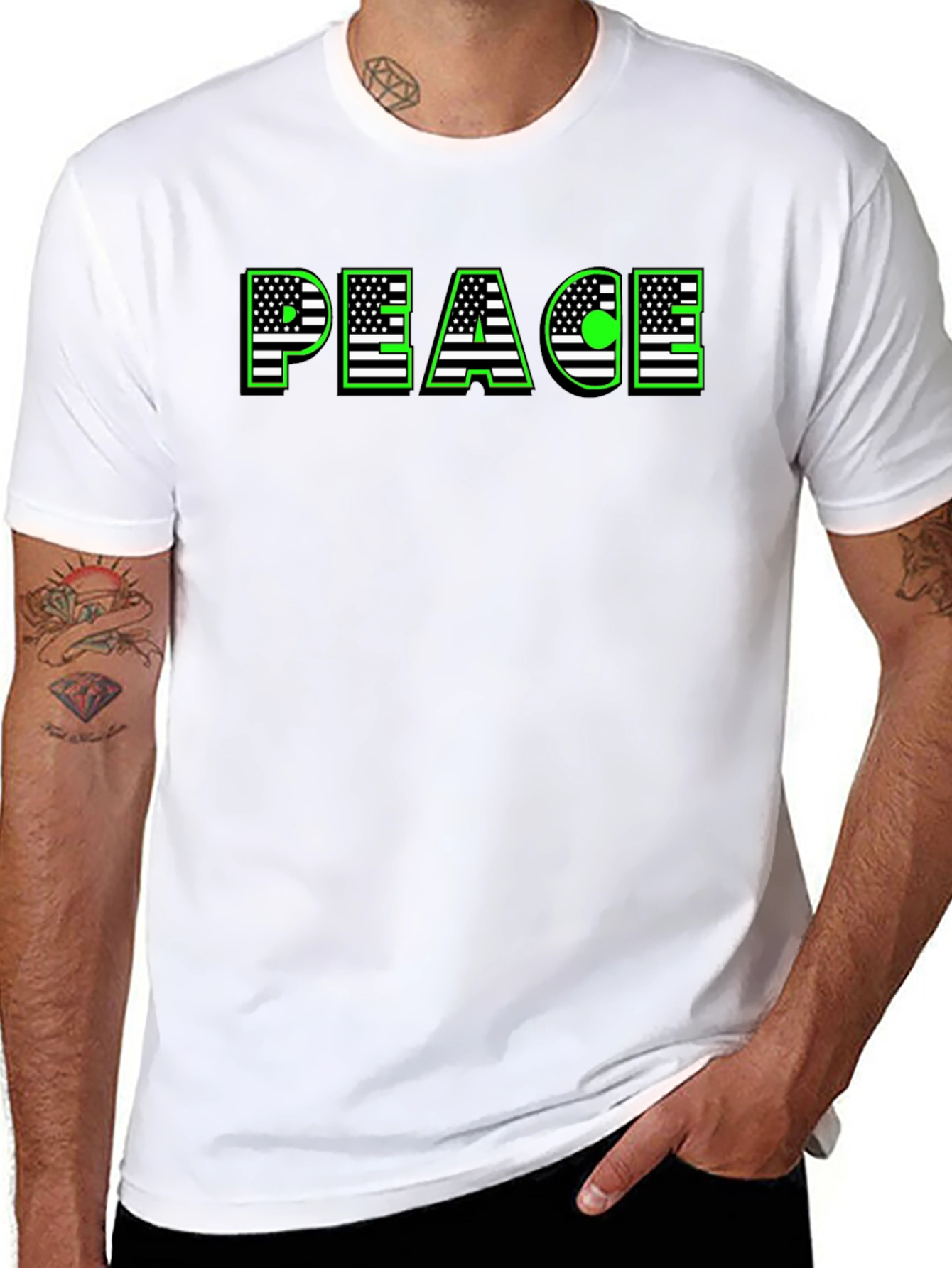 Peace USA Flag Graphic T-Shirt