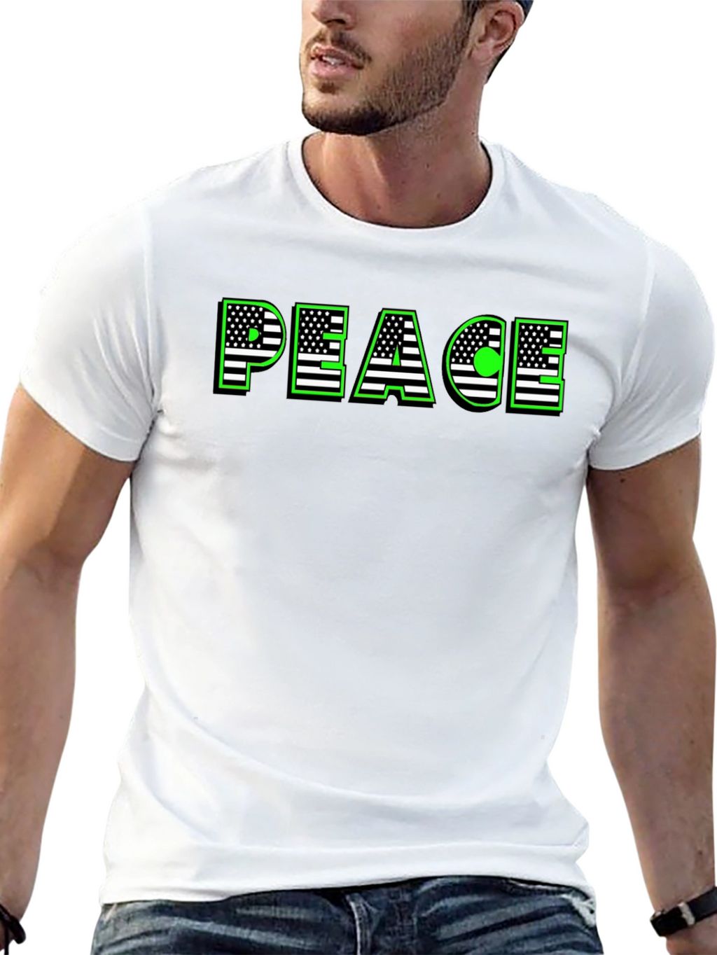 Peace USA Flag Graphic T-Shirt