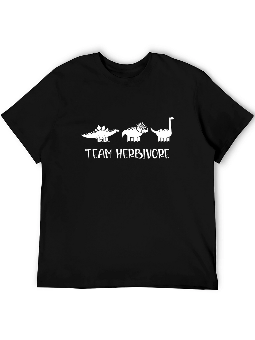 Team Herbivore Black T-Shirt - Dinosaur Lover Tee
