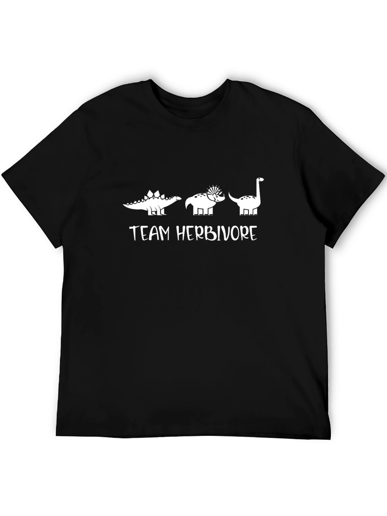 Team Herbivore Black T-Shirt - Dinosaur Lover Tee