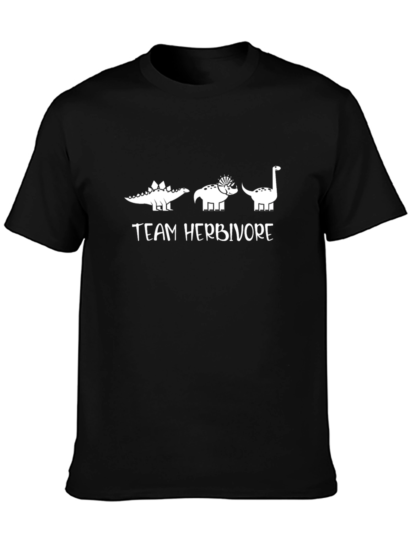 Team Herbivore Black T-Shirt - Dinosaur Lover Tee