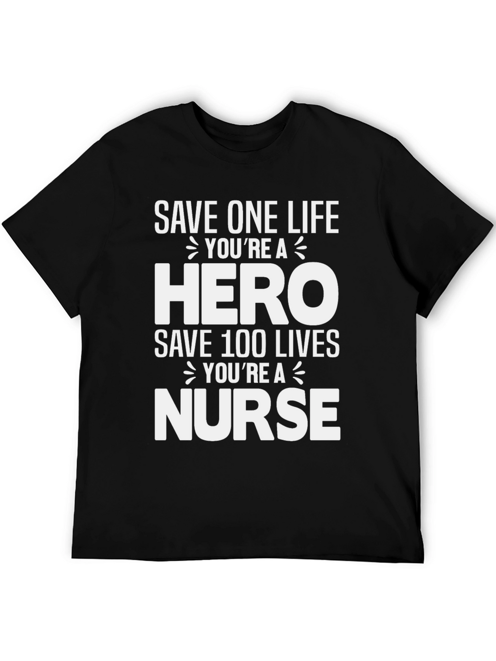Hero Nurse Graphic Tee - Black Cotton Blend