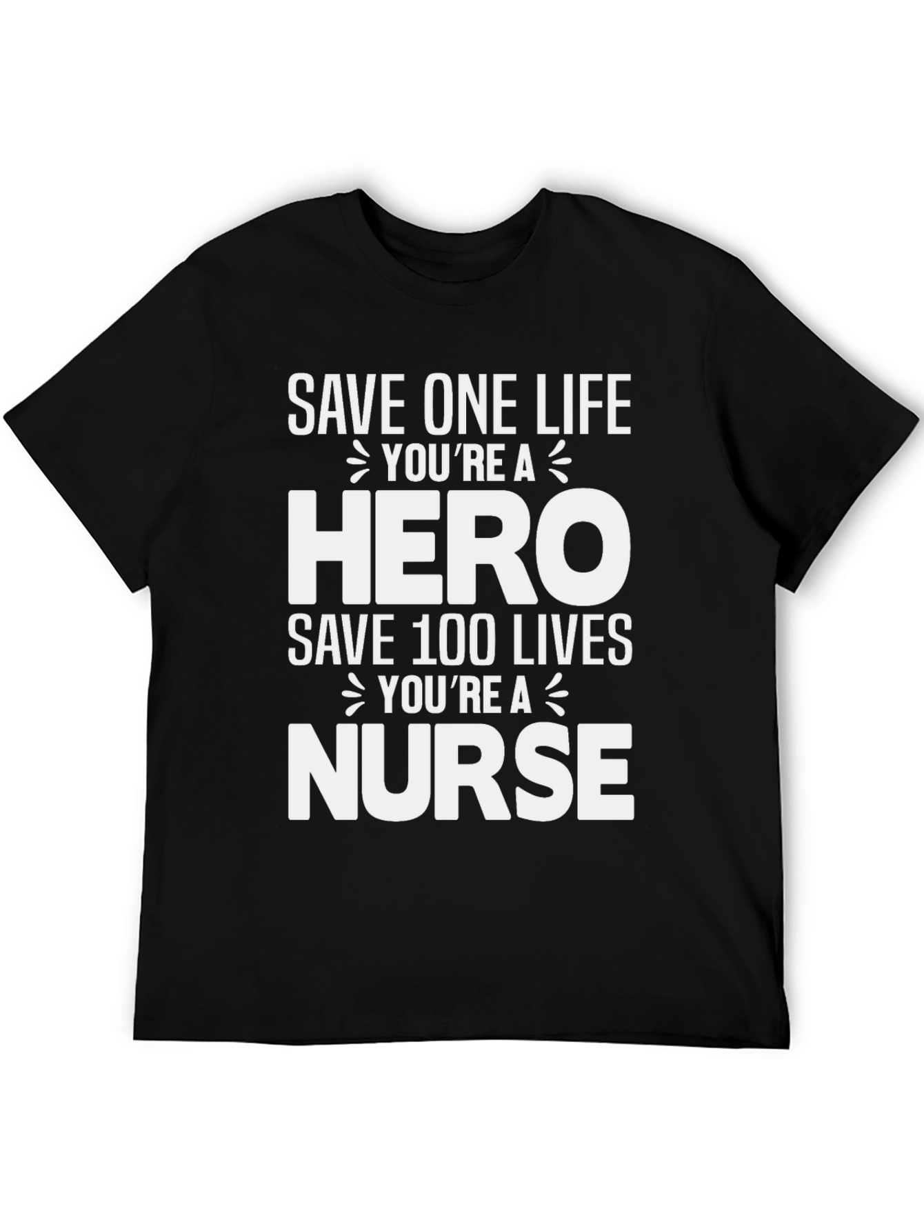Hero Nurse Graphic Tee - Black Cotton Blend