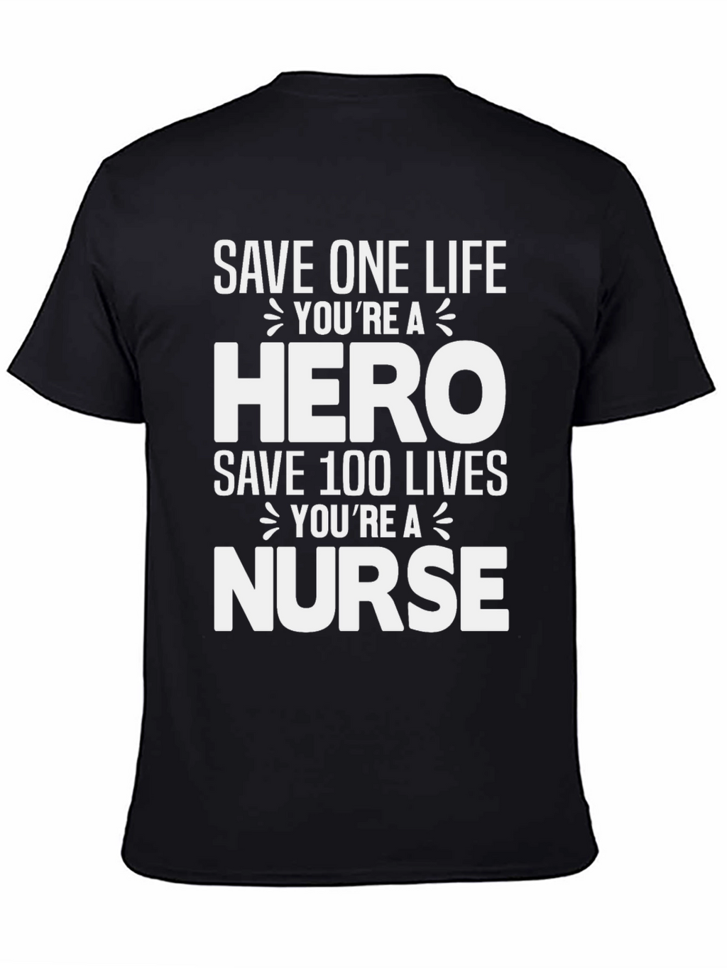 Hero Nurse Graphic Tee - Black Cotton Blend