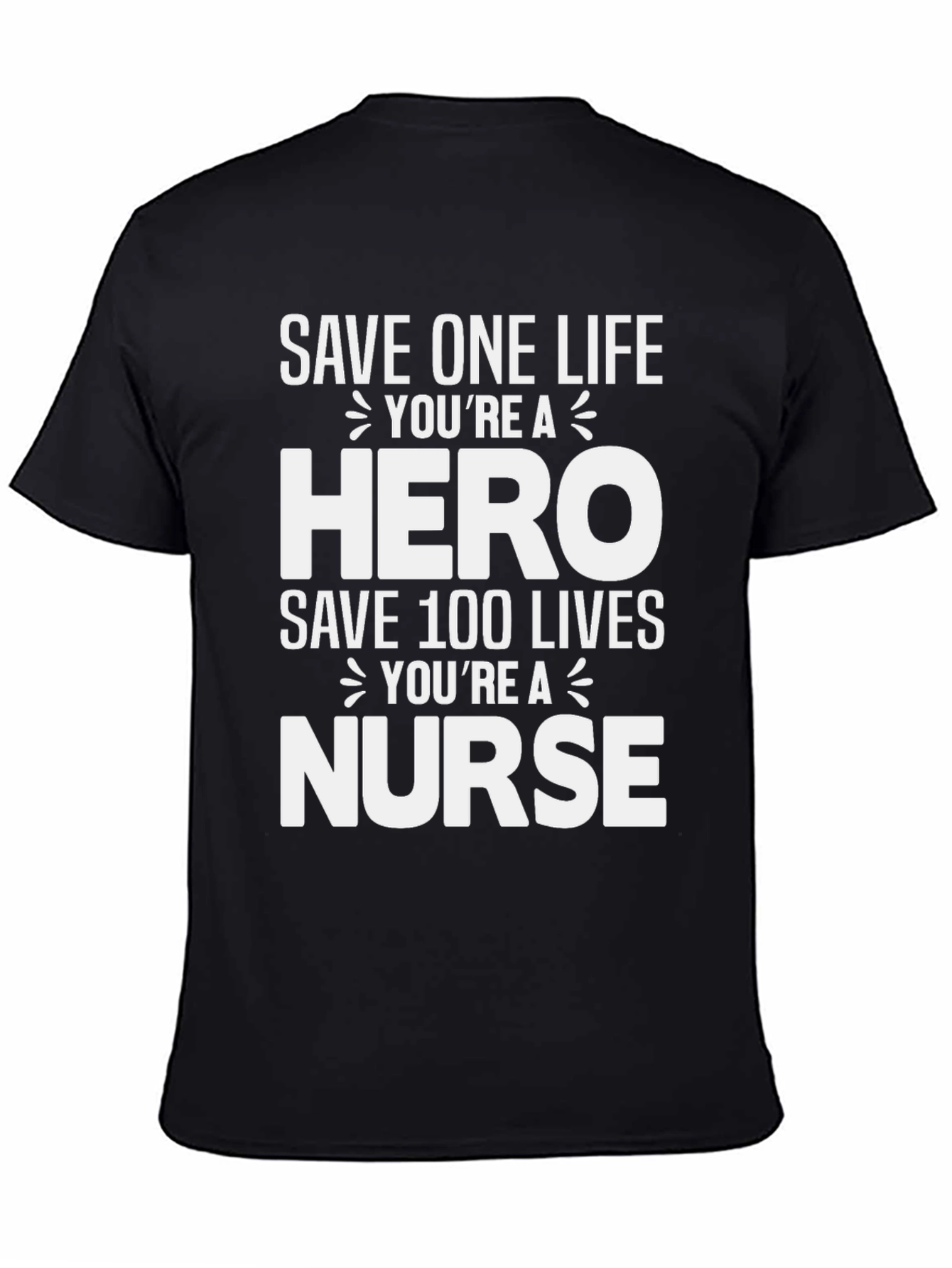 Hero Nurse Graphic Tee - Black Cotton Blend