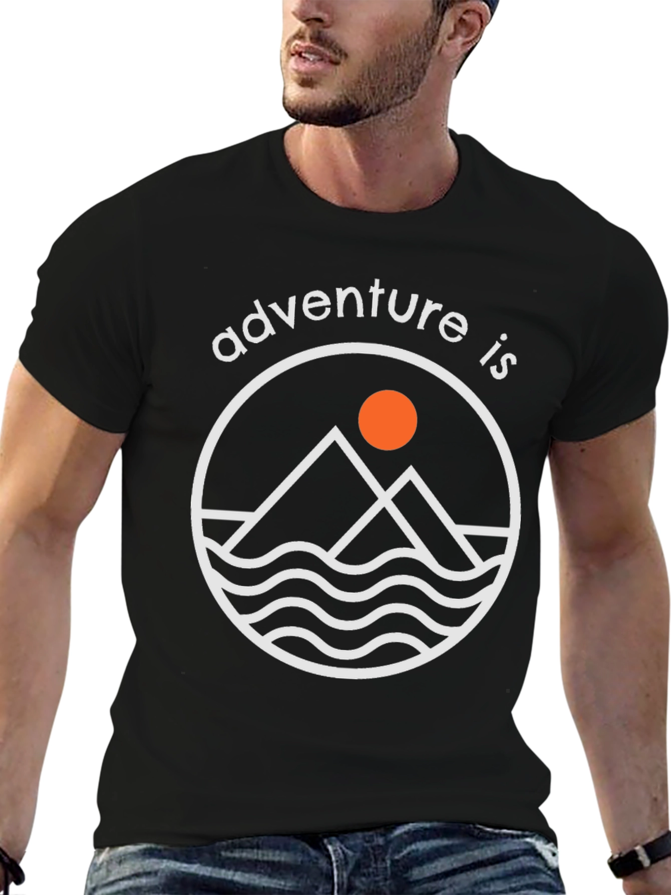 Adventure Is T-Shirt: Mountains & Waves Graphic Tee