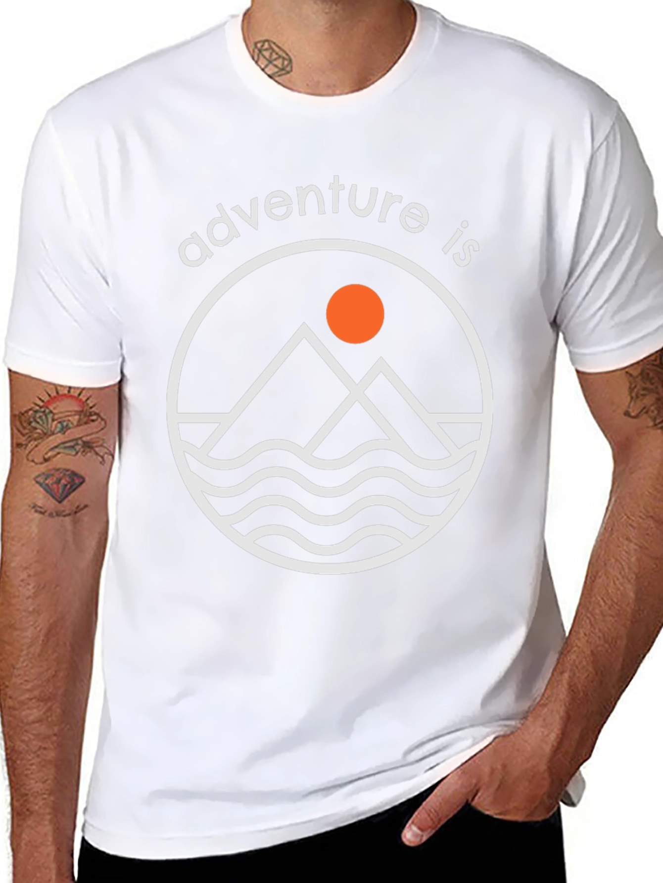 Adventure Is T-Shirt: Mountains & Waves Graphic Tee