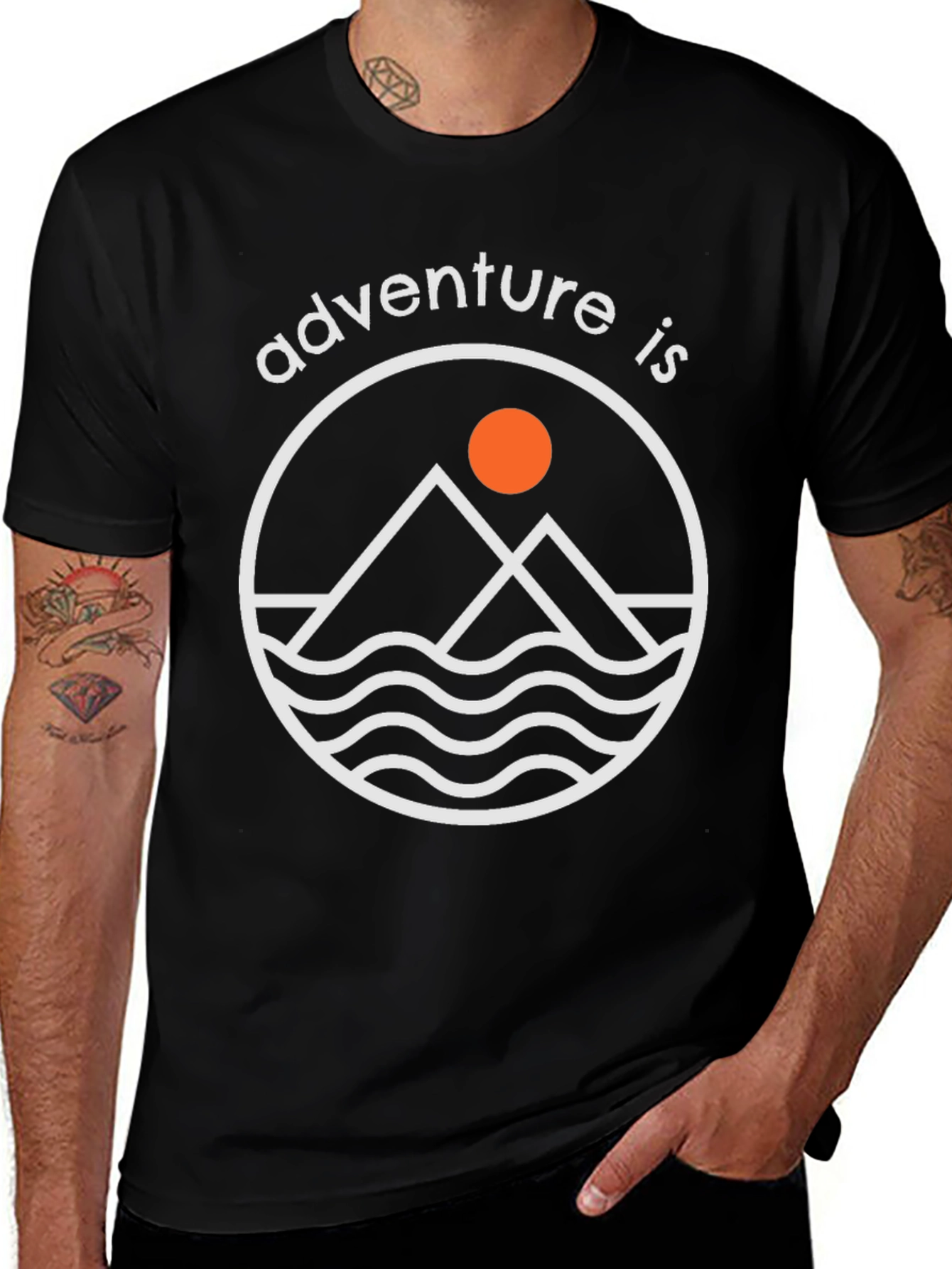 Adventure Is T-Shirt: Mountains & Waves Graphic Tee