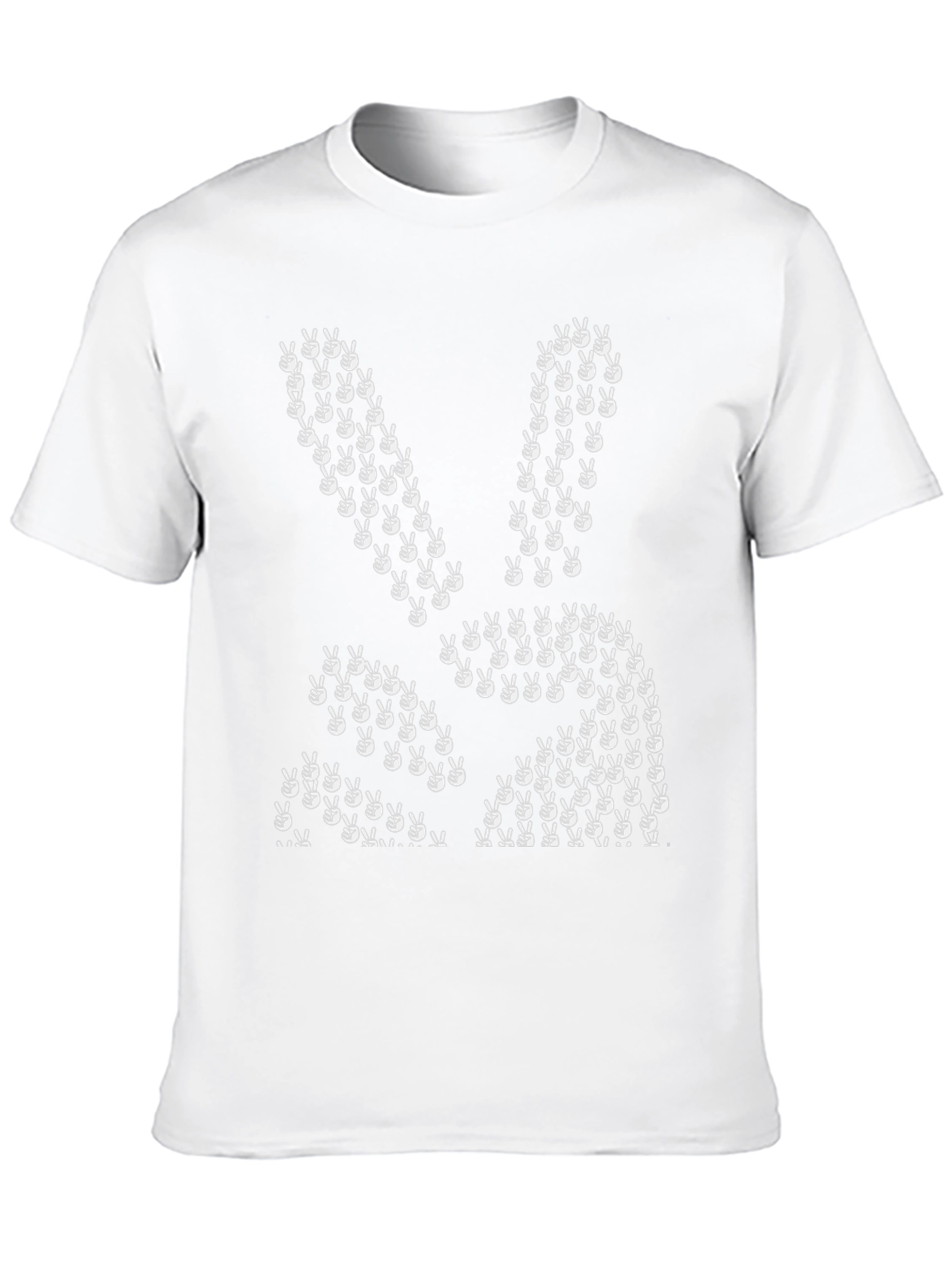 Peace Bunny Graphic Tee - Black Cotton T-Shirt
