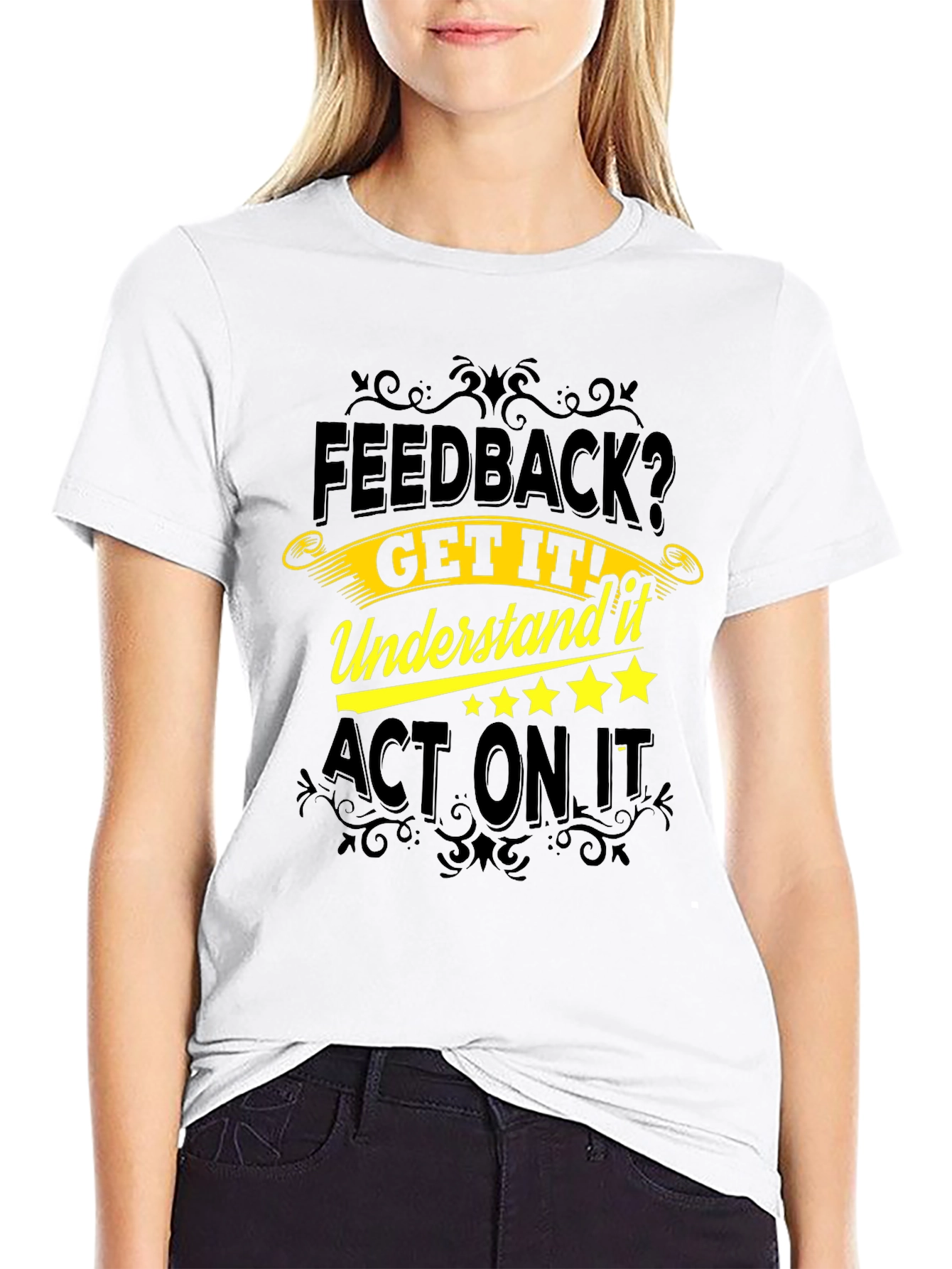 Feedback Motivational Black T-Shirt