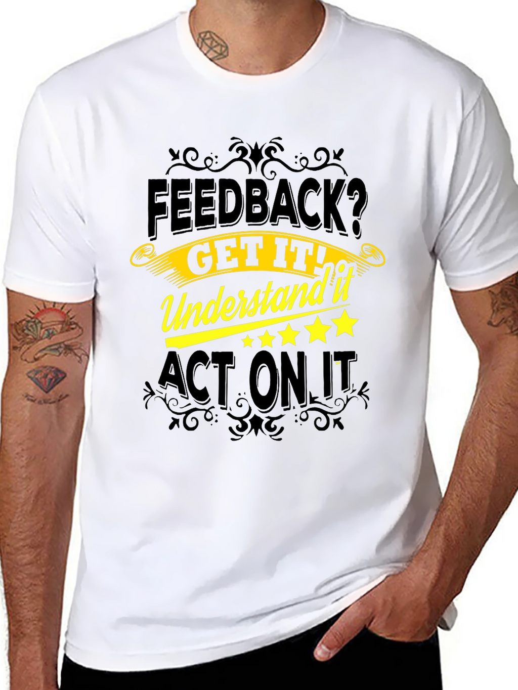 Feedback Motivational Black T-Shirt