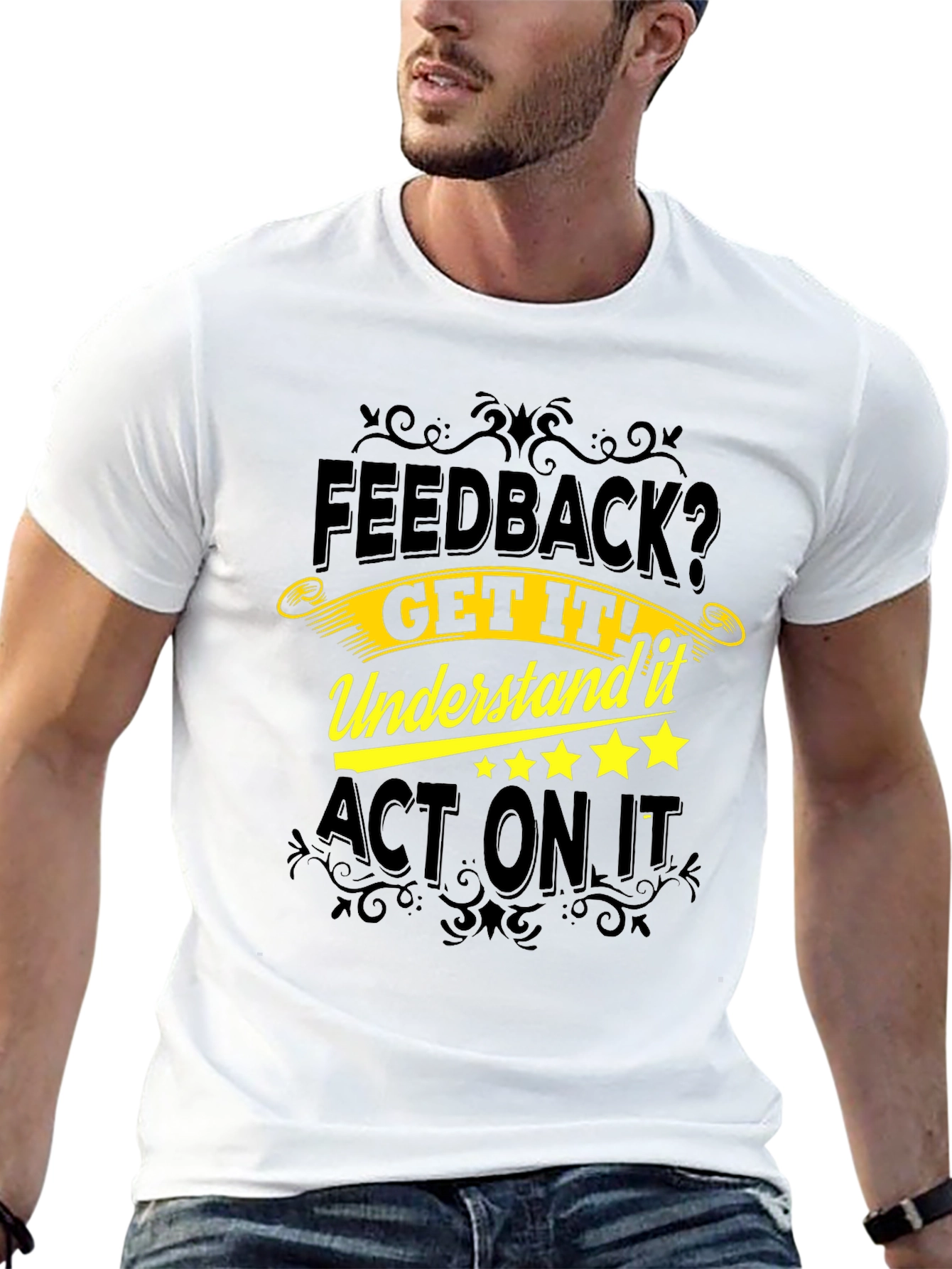 Feedback Motivational Black T-Shirt