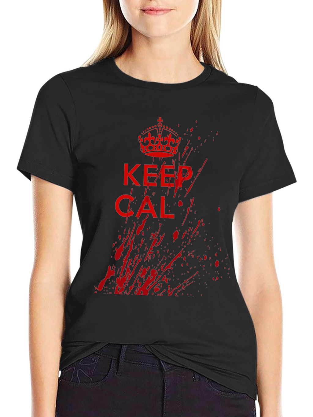 Keep Calm Grunge Graphic Tee - Black