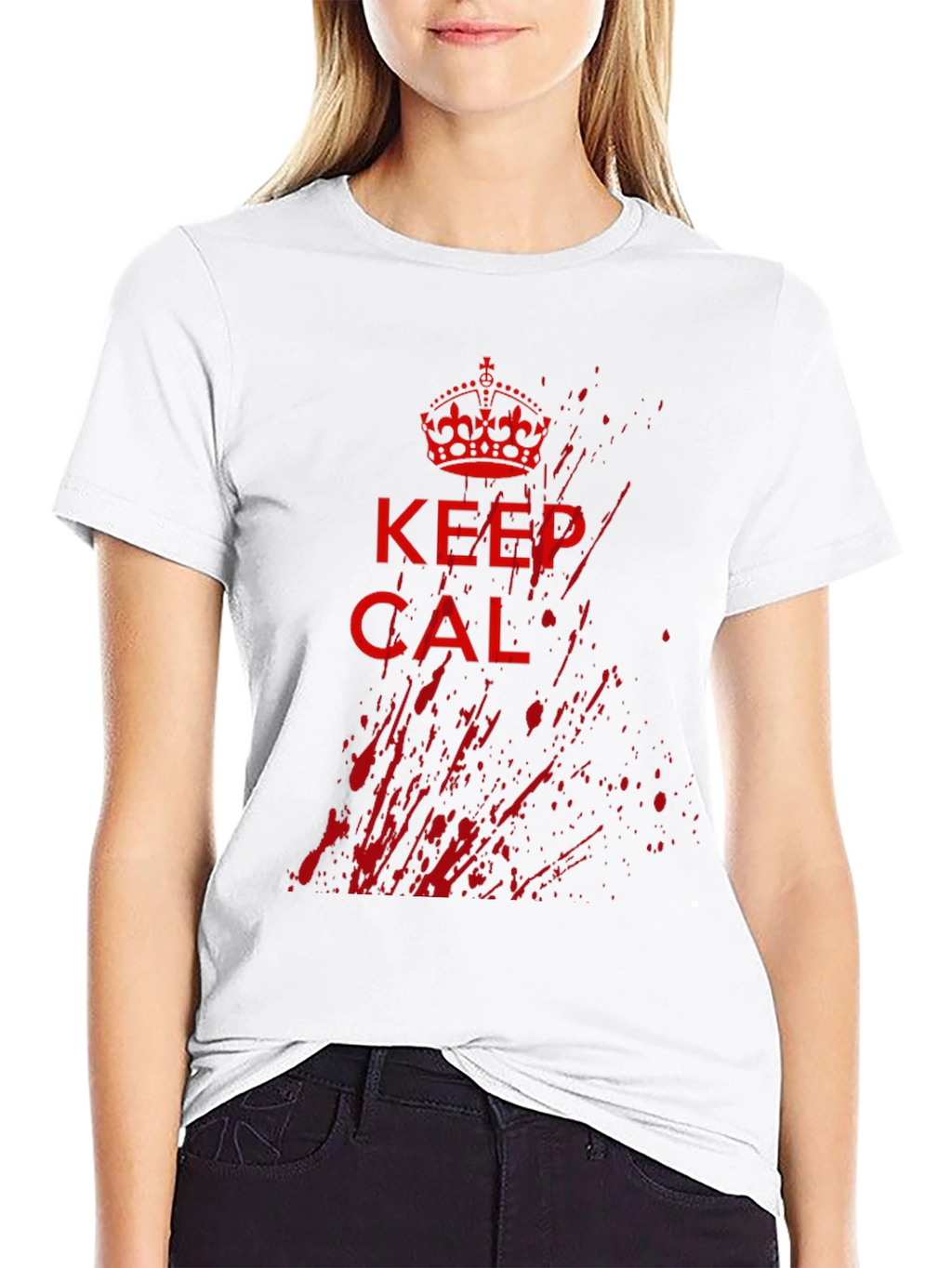 Keep Calm Grunge Graphic Tee - Black
