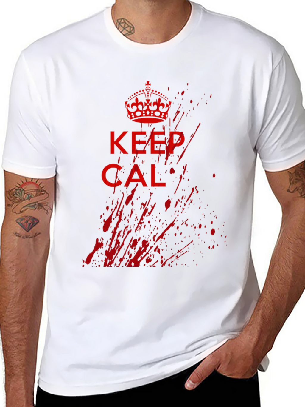 Keep Calm Grunge Graphic Tee - Black