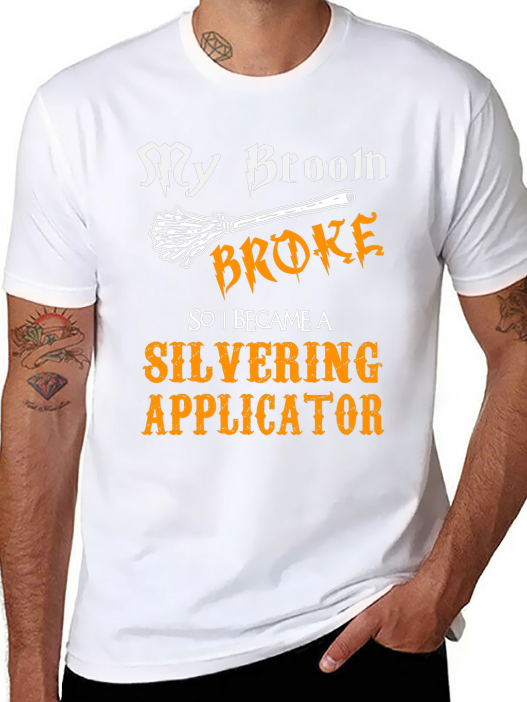 My Broom Broke Silvering Applicator Graphic Tee