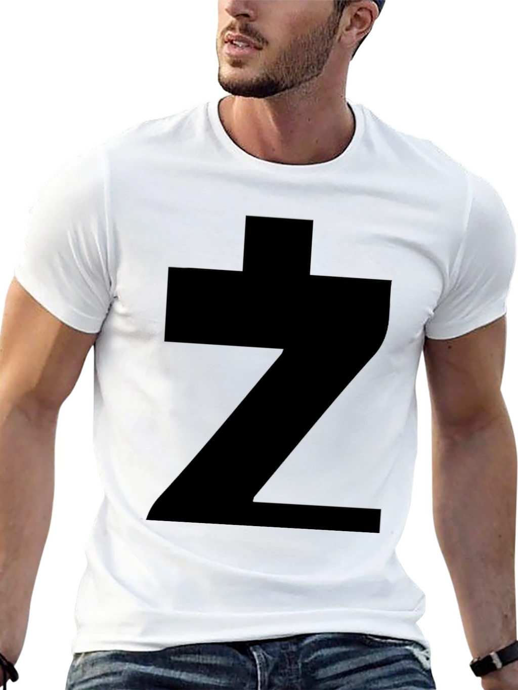 Bold Symbol Graphic Tee - Black Cotton Casual Shirt