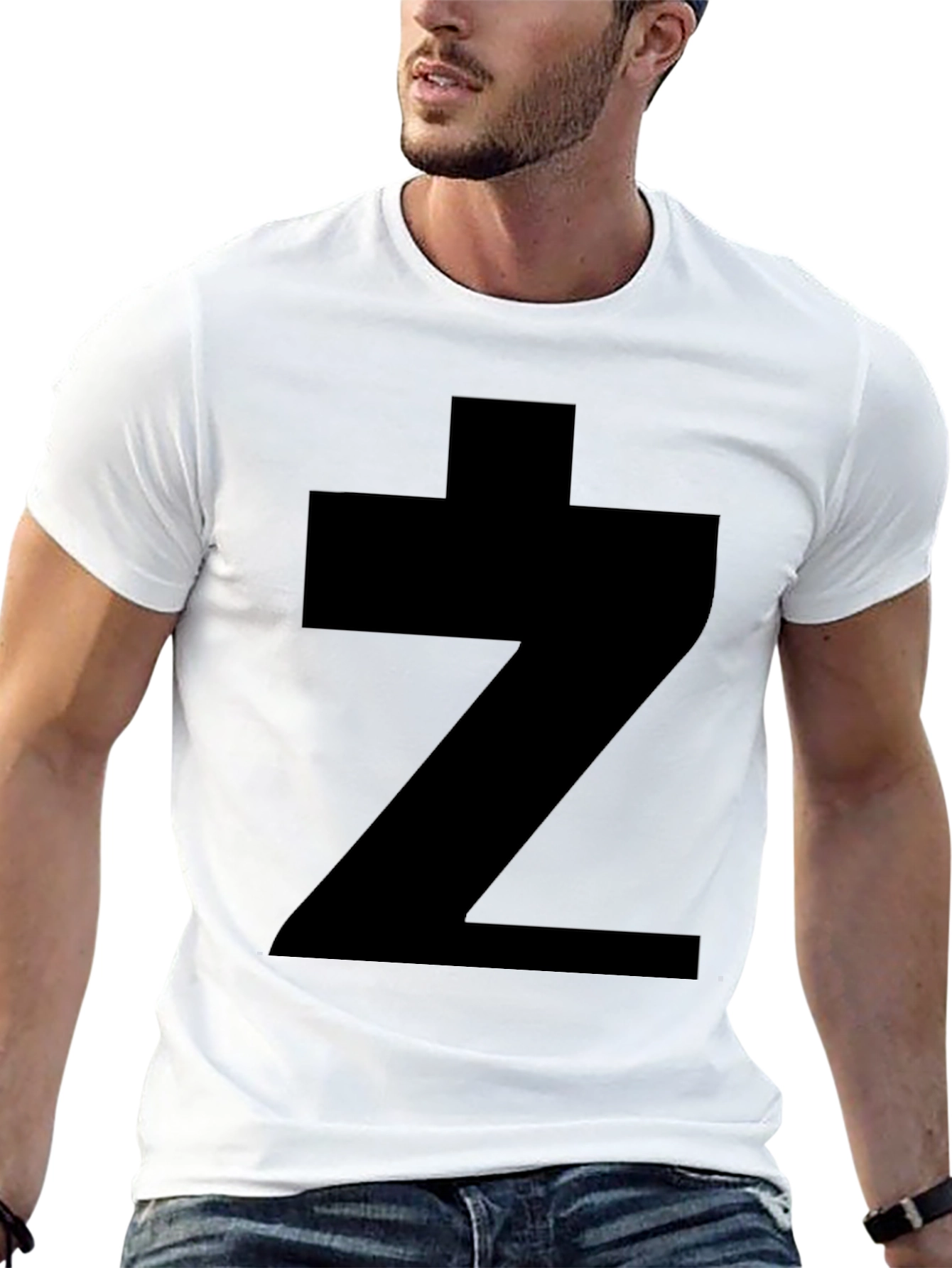 Bold Symbol Graphic Tee - Black Cotton Casual Shirt