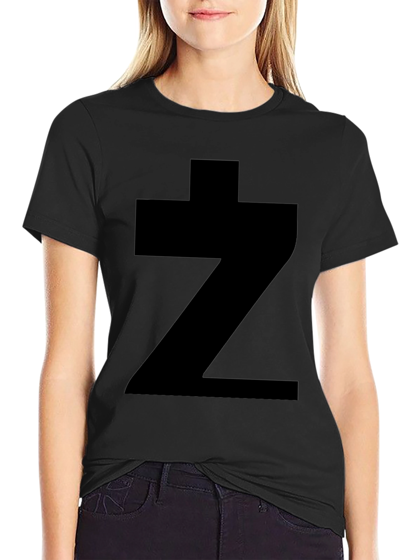Bold Symbol Graphic Tee - Black Cotton Casual Shirt