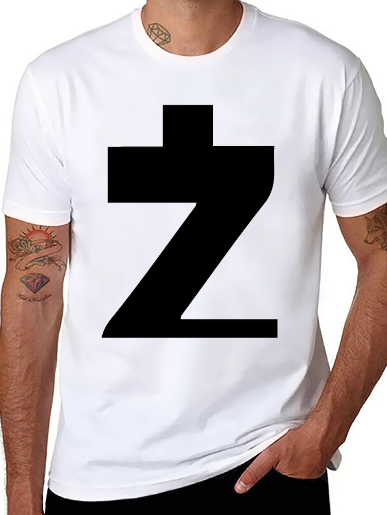 Bold Symbol Graphic Tee - Black Cotton Casual Shirt