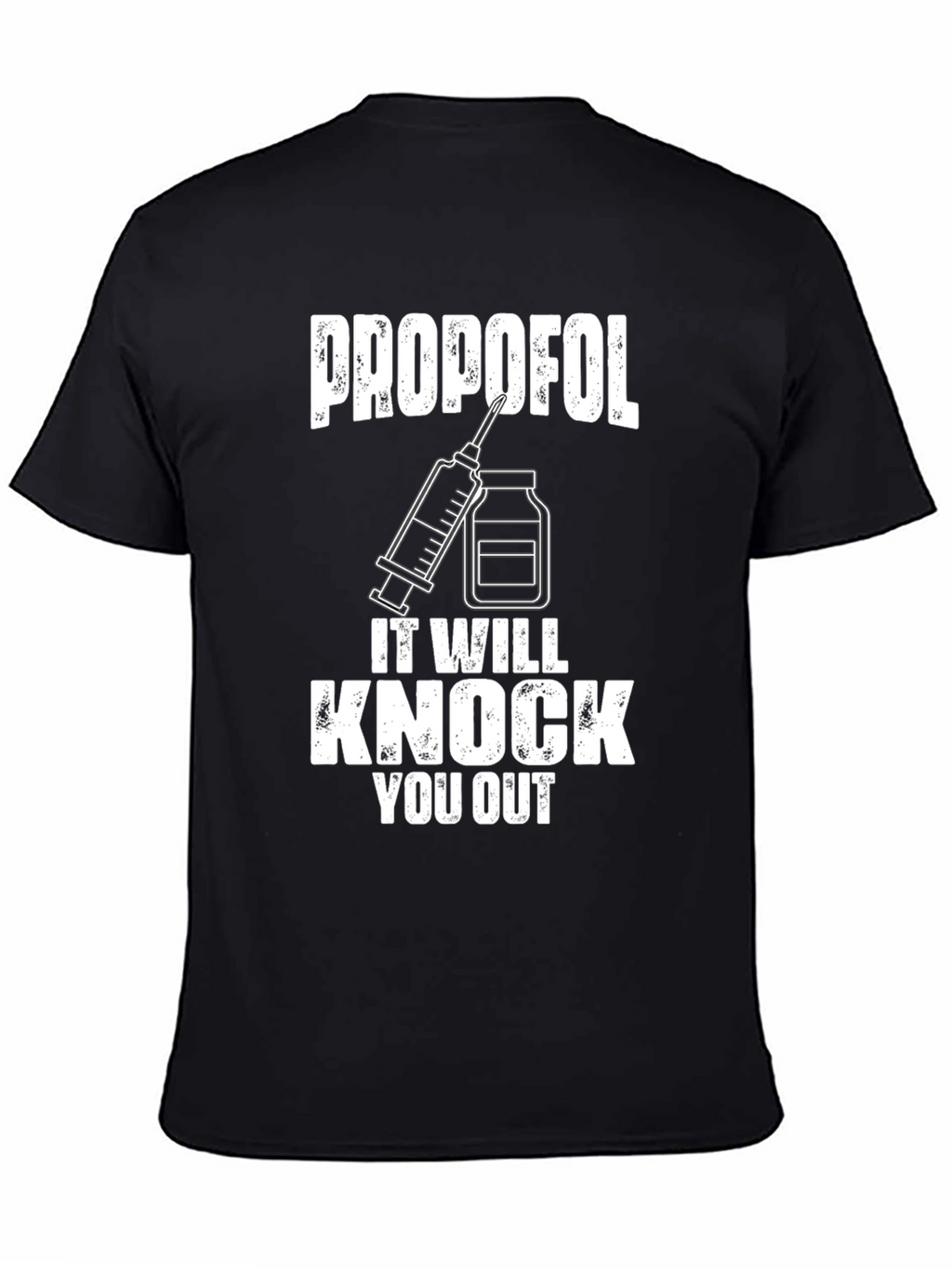 Propofol Knock Out Black T-Shirt