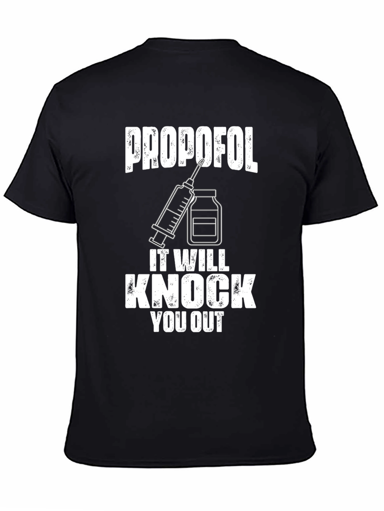 Propofol Knock Out Black T-Shirt