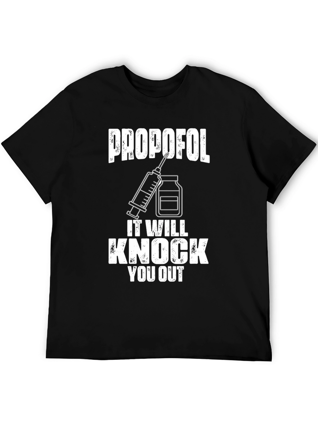 Propofol Knock Out Black T-Shirt