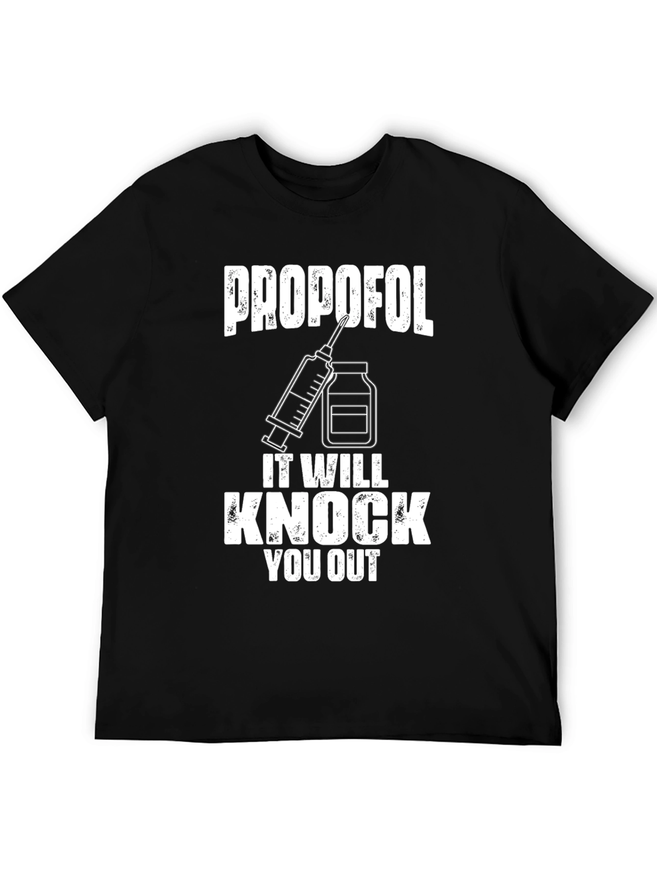 Propofol Knock Out Black T-Shirt