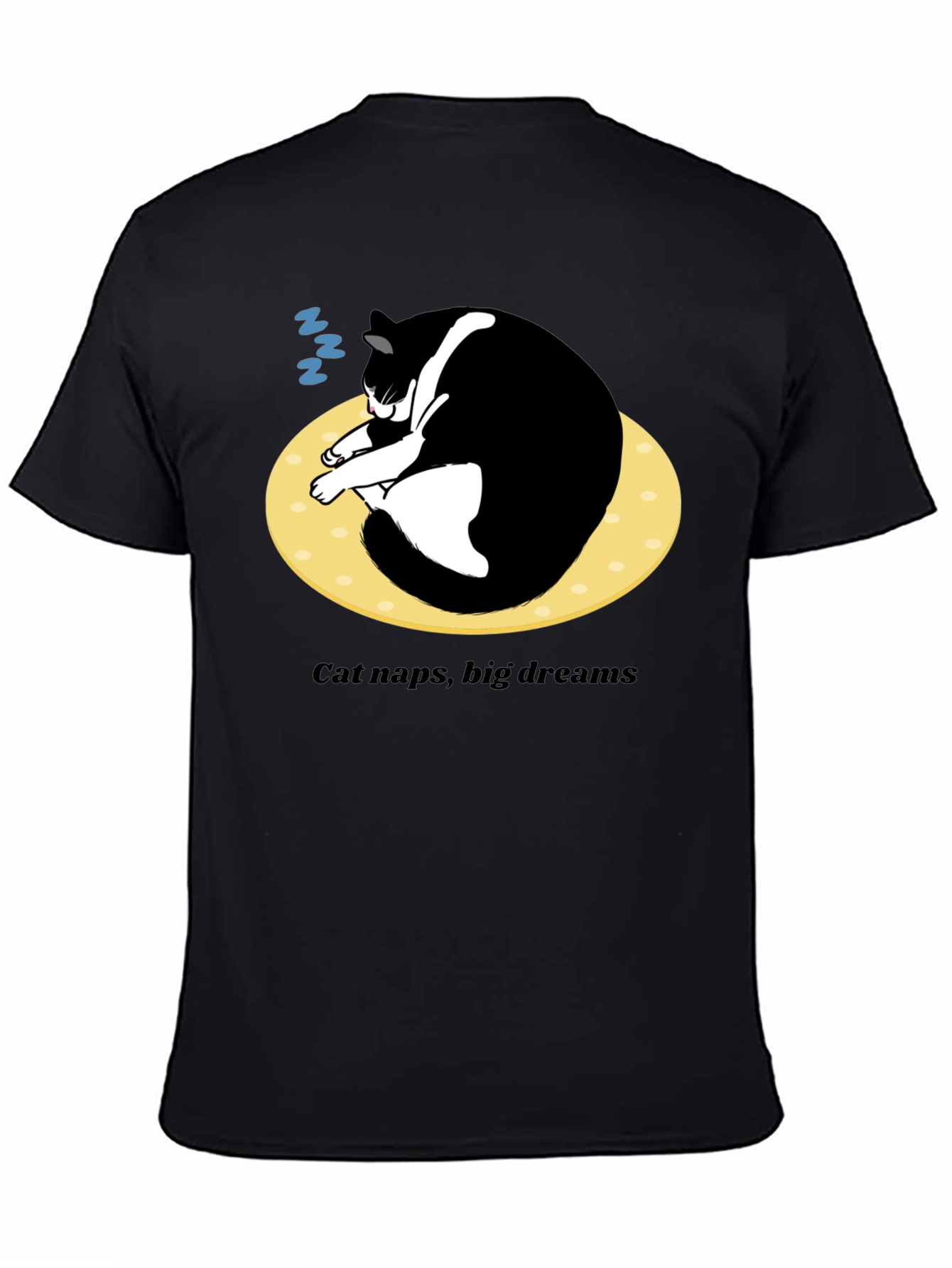 Cat Naps Big Dreams T-Shirt - Black