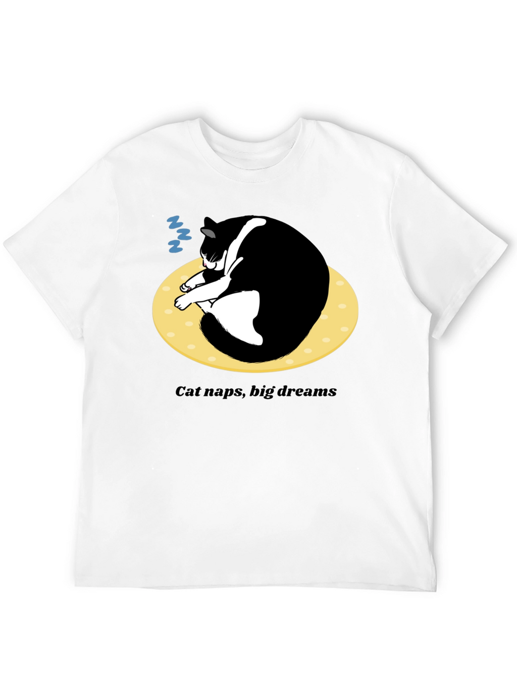 Cat Naps Big Dreams T-Shirt - Black