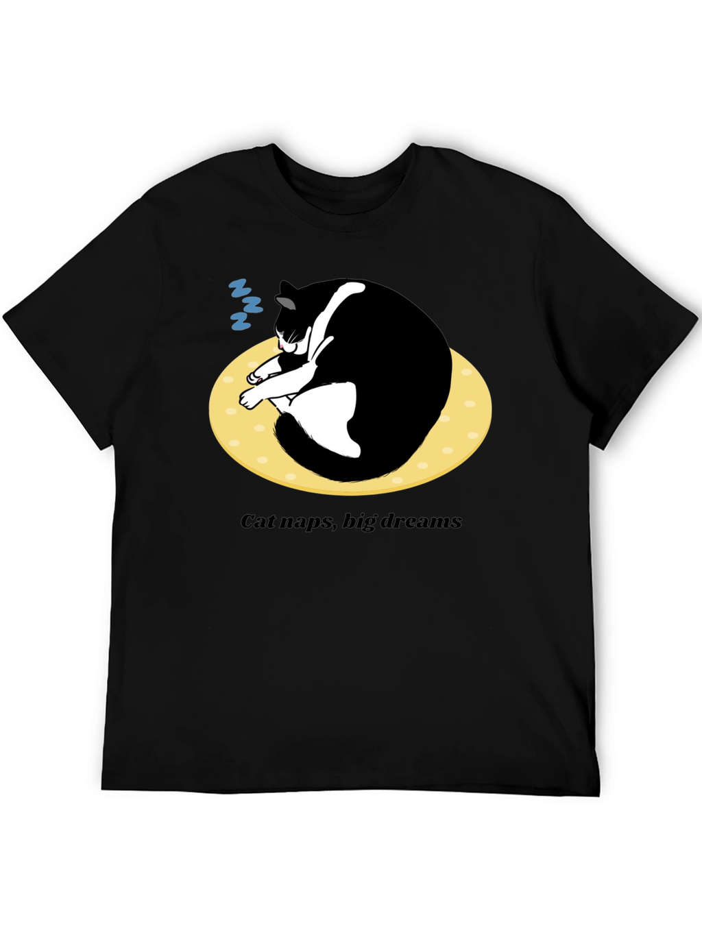 Cat Naps Big Dreams T-Shirt - Black