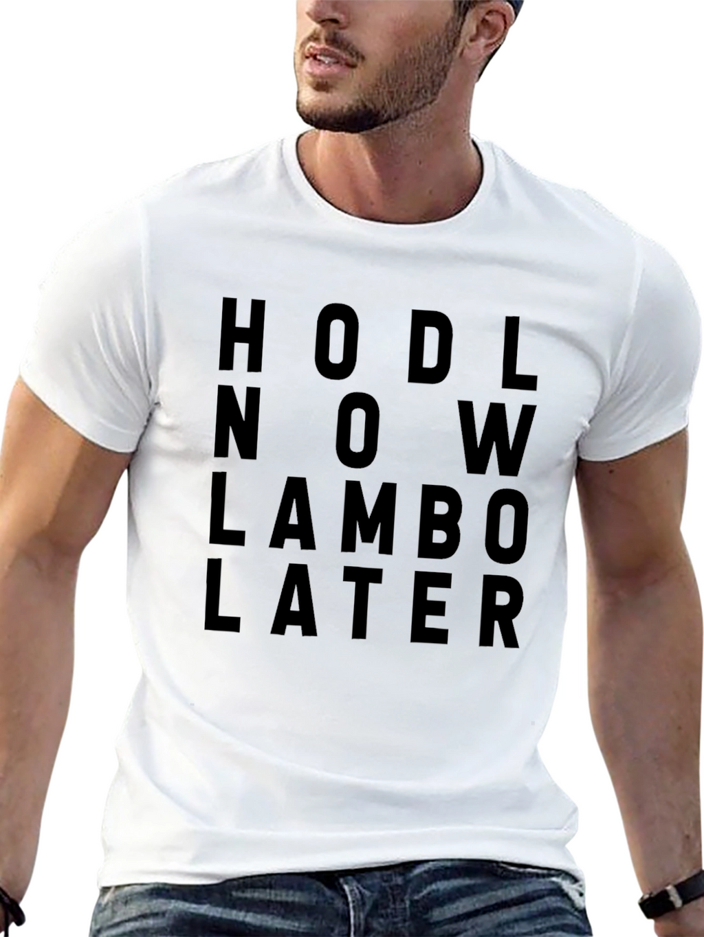 HODL Now Lambo Later Black Crypto T-Shirt