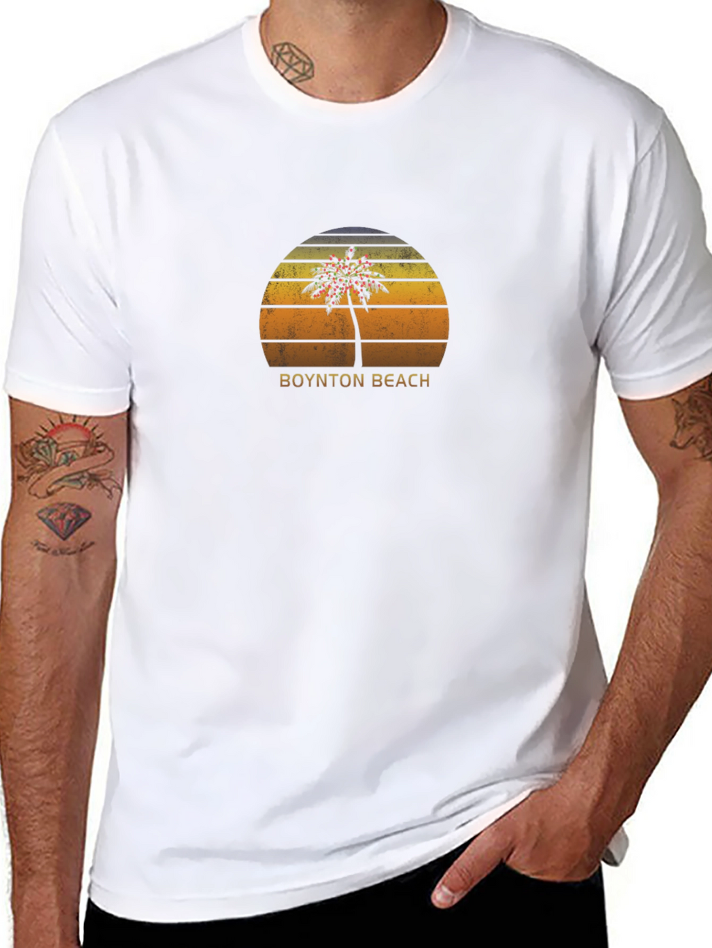 Boynton Beach Palm Tree Sunset Graphic Tee