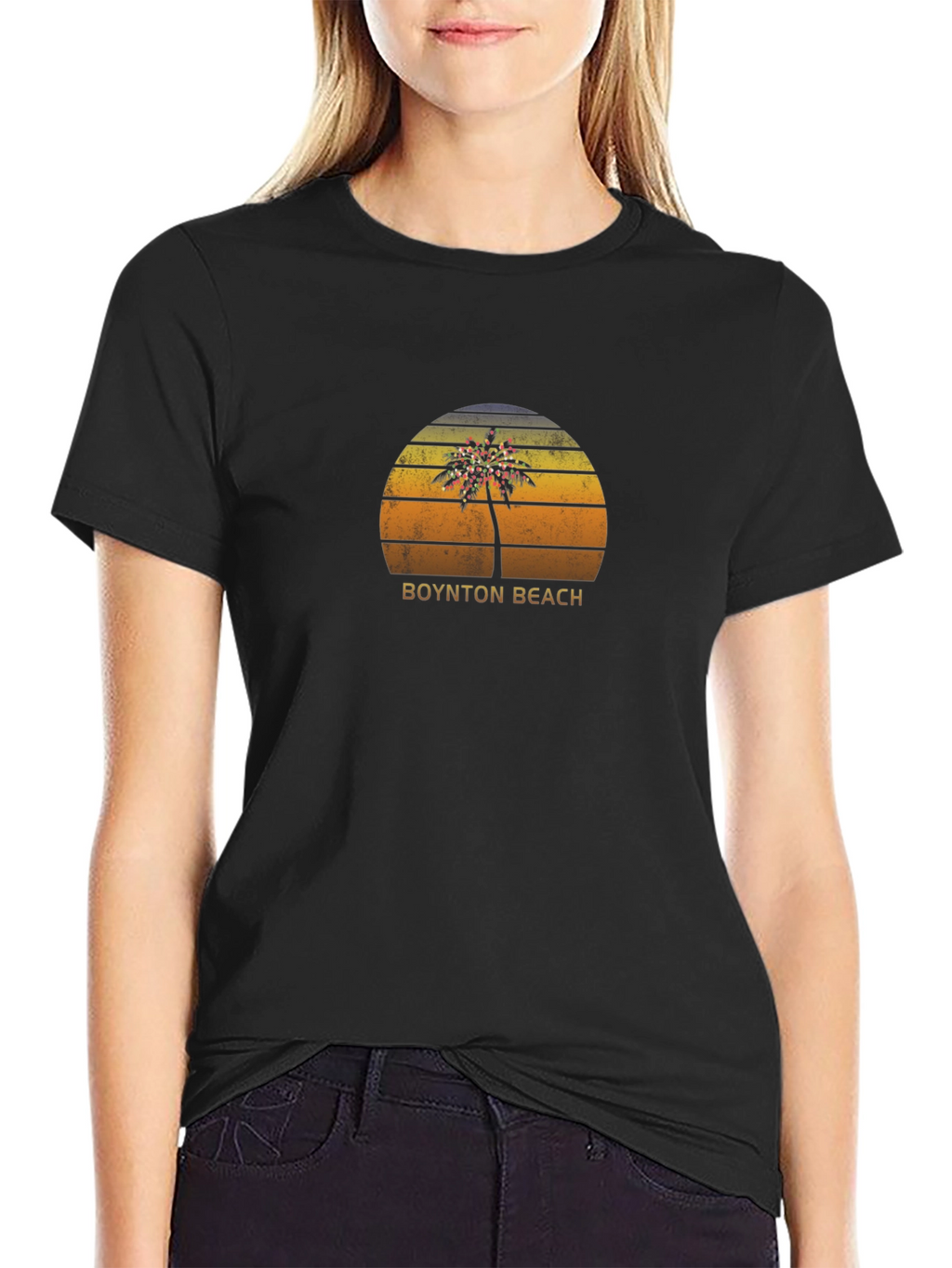 Boynton Beach Palm Tree Sunset Graphic Tee