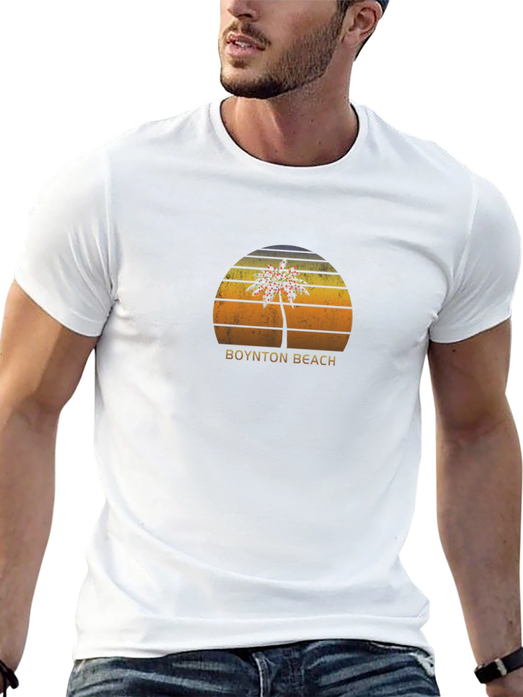 Boynton Beach Palm Tree Sunset Graphic Tee