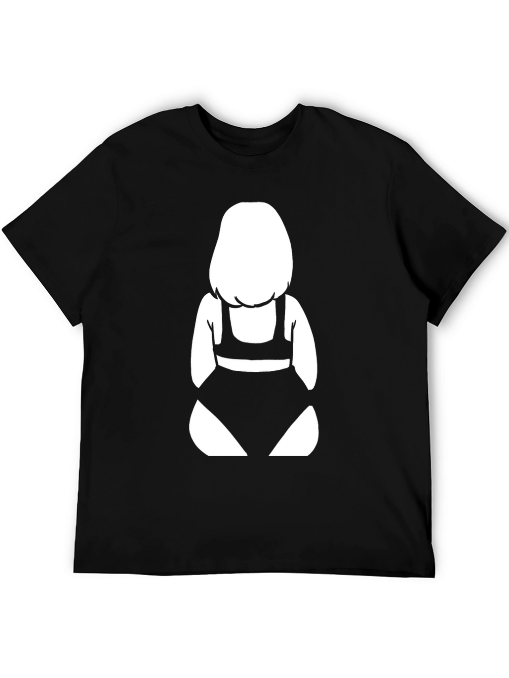 Black T-Shirt with Graphic Bikini Girl Design